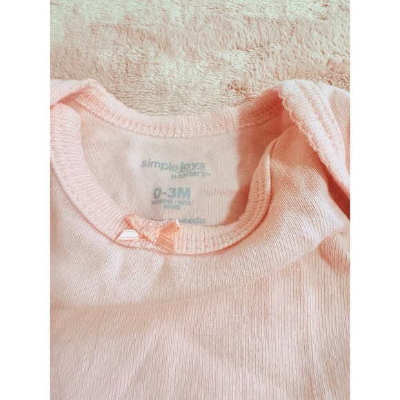 Carter's Pink Short Sleeve Bodysuit for Girls 3 Months - Picture 4 of 4